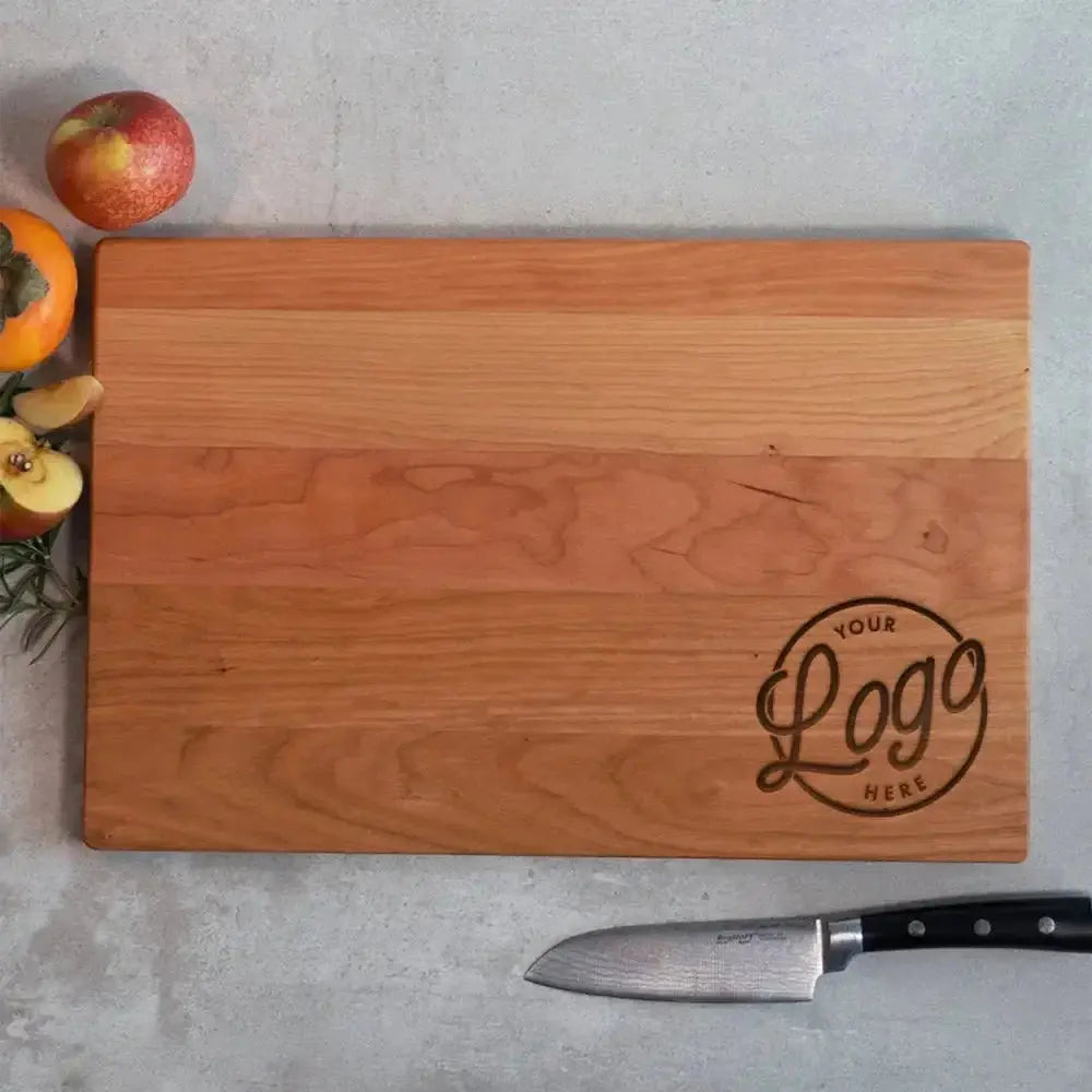 Engraved Corporate Logo Serving Board Pixel Burn Custom Laser Creations