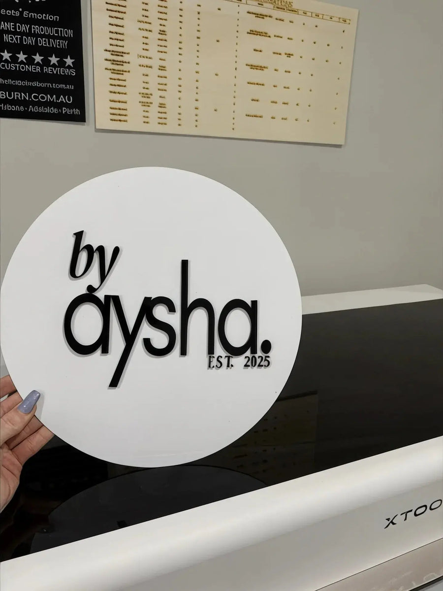 Custom 3D Acrylic Logo Sign - Pixel Burn Custom Laser Creations