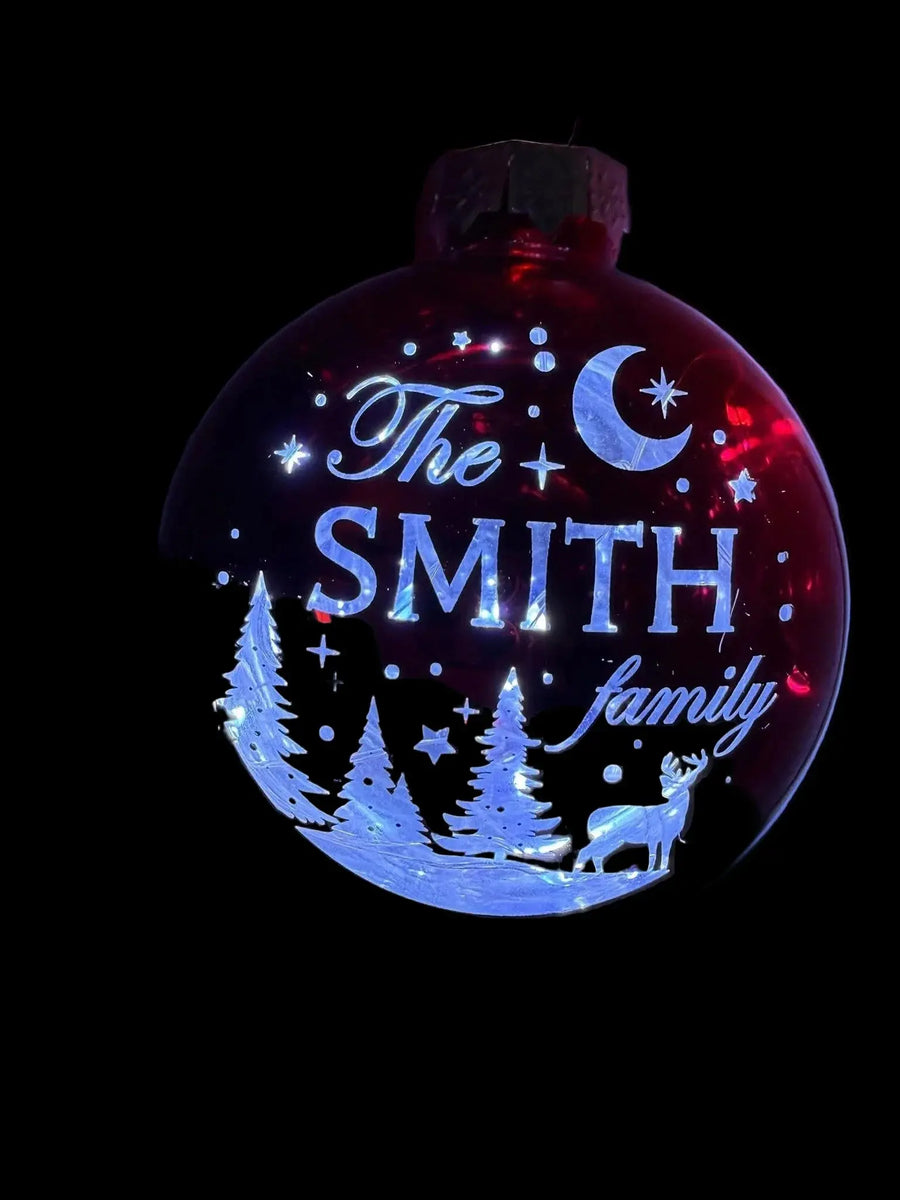 Personalised Christmas Bauble - Pixel Burn Custom Laser Creations
