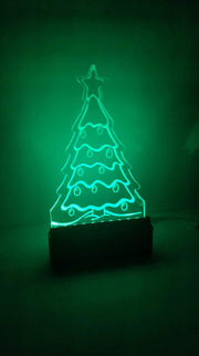 Personalised LED Acrylic Christmas Tree - Pixel Burn Custom Laser Creations