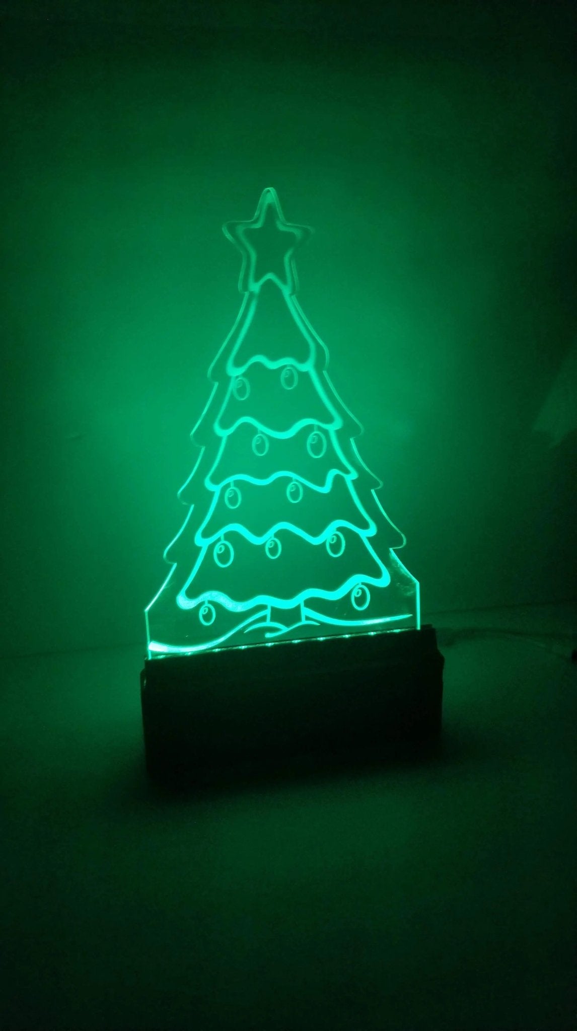 Personalised LED Acrylic Christmas Tree - Pixel Burn Custom Laser Creations