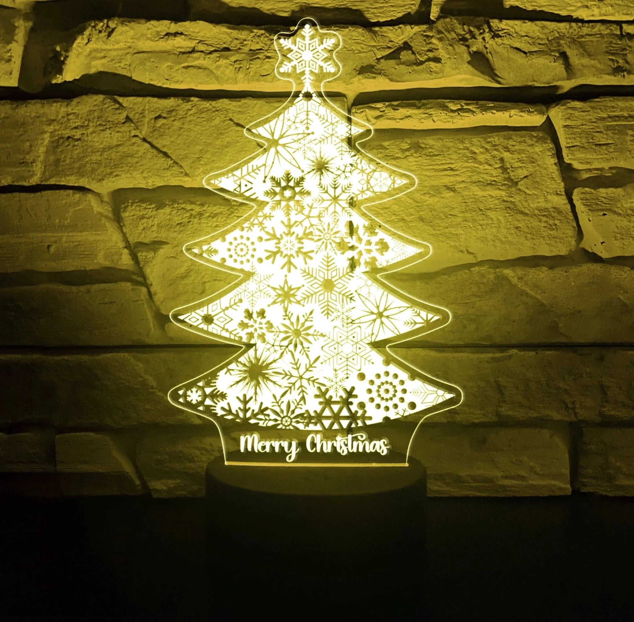 Personalised LED Acrylic Christmas Tree - Pixel Burn Custom Laser Creations