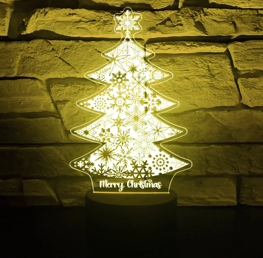 Personalised LED Acrylic Christmas Tree Pixel Burn Custom Laser Creations