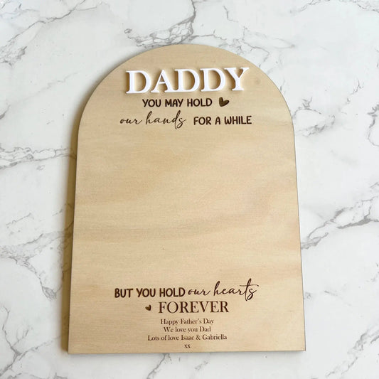 Personalised Daddy Wooden Plaque Pixel Burn Laser Creations