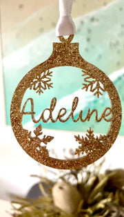 Personalised Christmas Bauble Ornament - Pixel Burn Custom Laser Creations