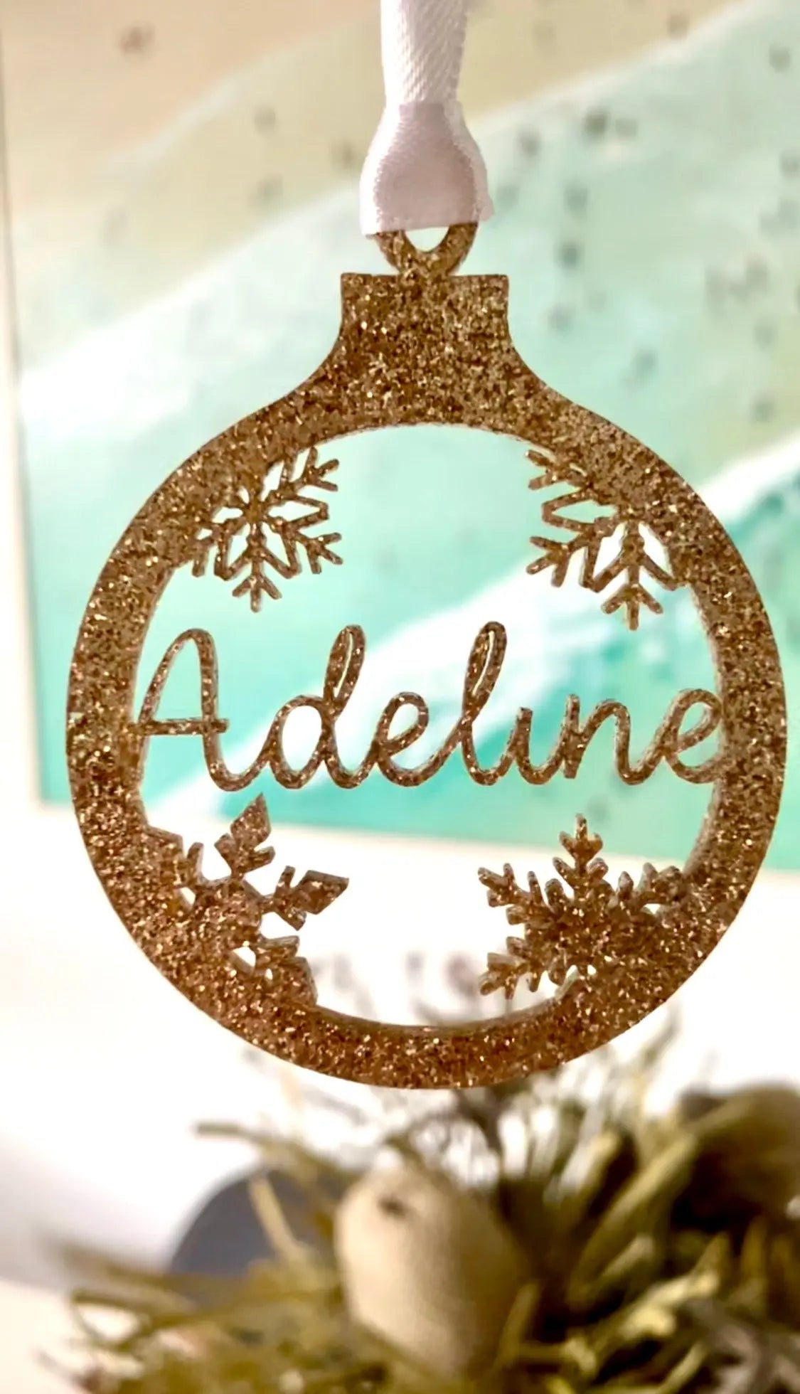 Personalised Christmas Bauble Ornament Pixel Burn Custom Laser Creations