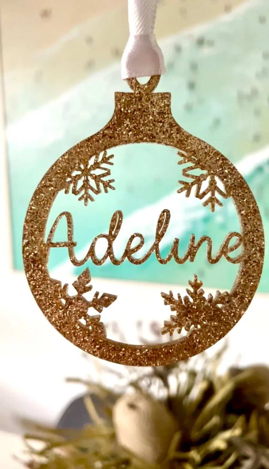 Personalised Christmas Bauble Ornament - Pixel Burn Custom Laser Creations