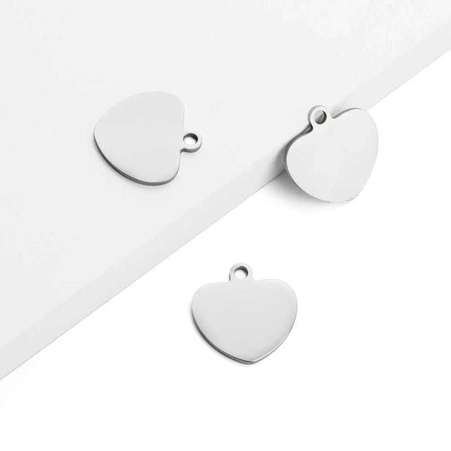 Heart shape stainless steel engraving blanks for laser engraving and custom keychain projects