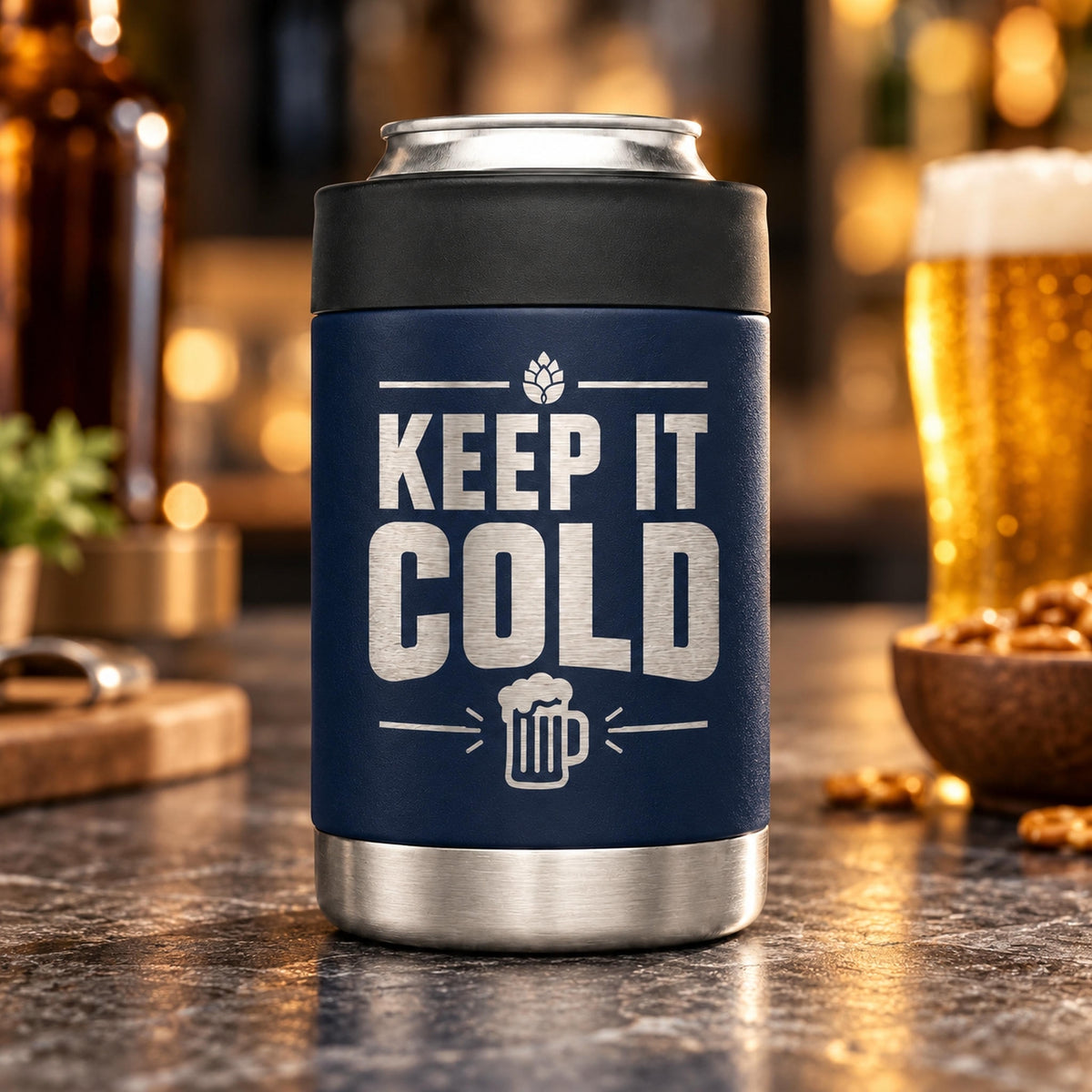 Personalised Stainless Steel Stubby Cooler