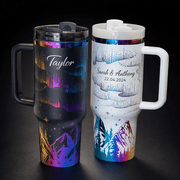 Personalised Northern Lights 40oz Tumbler - Pixel Burn Custom Laser Creations