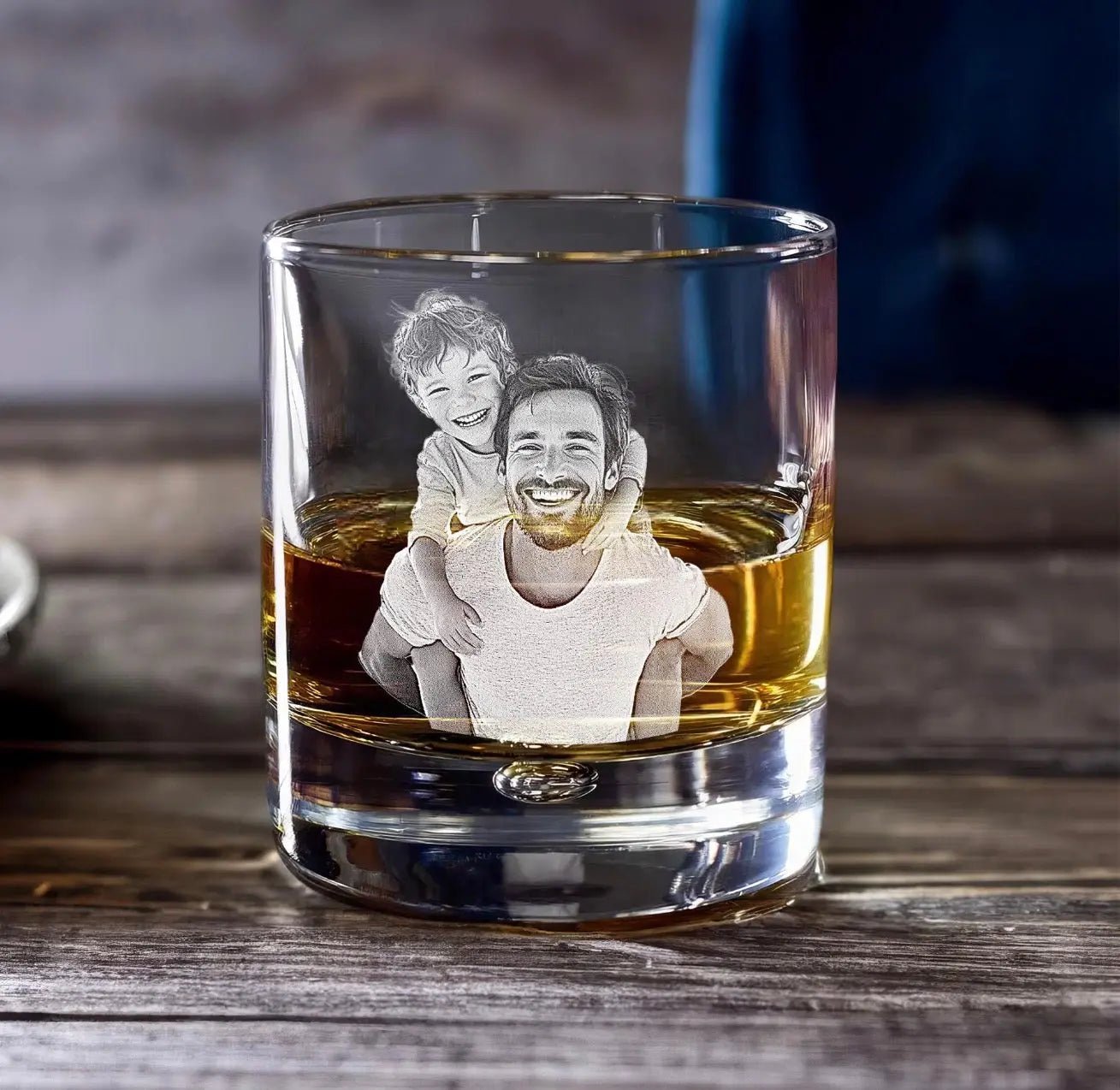 Personalised Whiskey Glass Photo Engraved - Pixel Burn Custom Laser Creations
