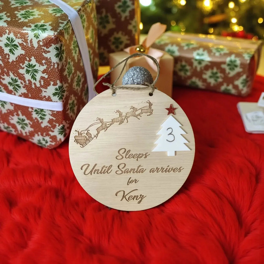 Personalised Christmas Countdown Plaque - Pixel Burn Custom Laser Creations
