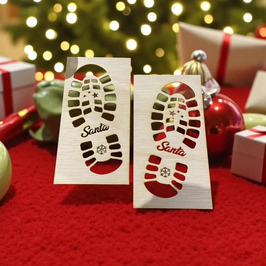 Santa Footprint Stencil - Pixel Burn Custom Laser Creations