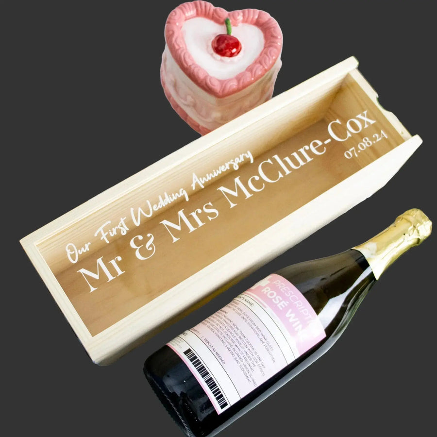 Personalised Wine Box - Pixel Burn Custom Laser Creations