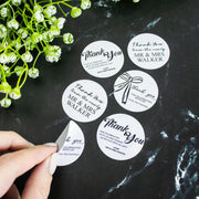 Round Wedding & Thank You Sticker Sets - Pixel Burn Custom Laser Creations