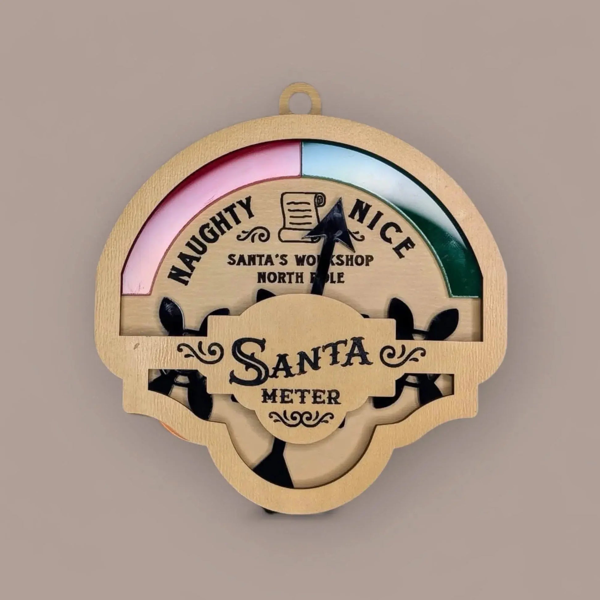 Naughty or Nice Santa Meter Pixel Burn Custom Laser Creations