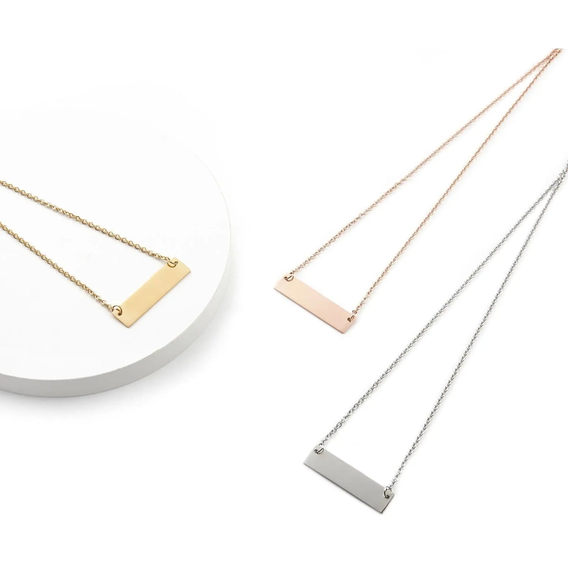 Stainless Steel Bar Necklace Pixel Burn Custom Laser Creations