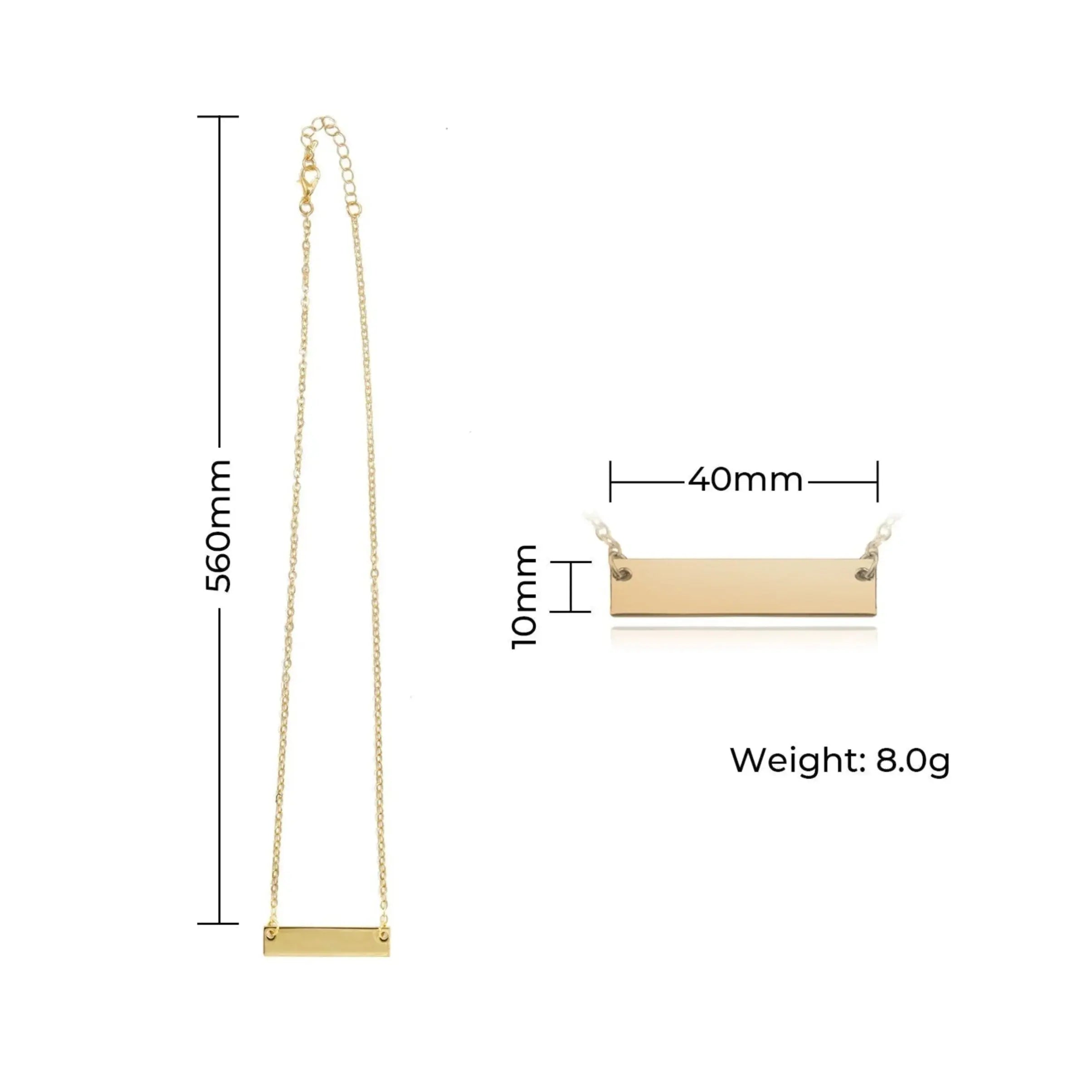 Stainless Steel Bar Necklace Pixel Burn Custom Laser Creations