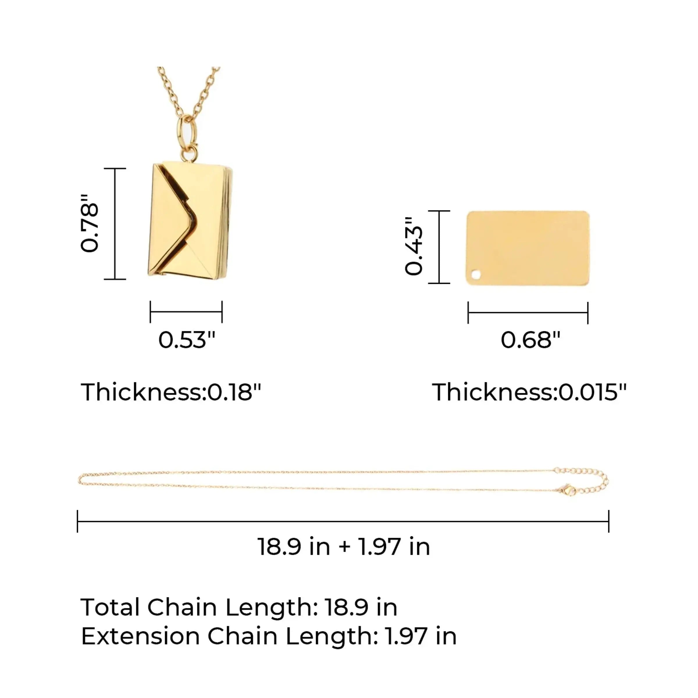 Envelope Message Locket Necklace Stainless Steel Pixel Burn Custom Laser Creations