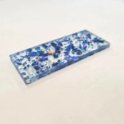 Blue Tinsel Glitter Acrylic Pixel Burn Laser Blanks