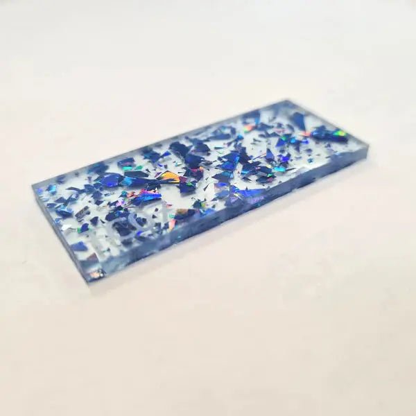 Blue Tinsel Glitter Acrylic - Pixel Burn Custom Laser Creations