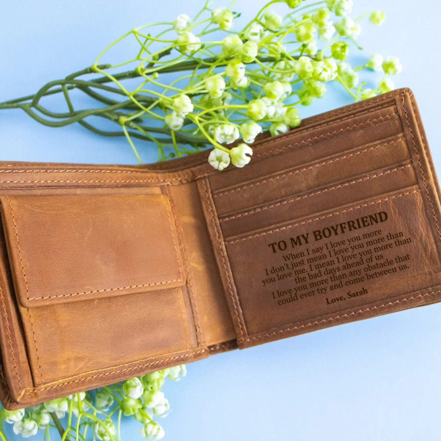 Personalised Genuine Leather Wallet - Pixel Burn Custom Laser Creations