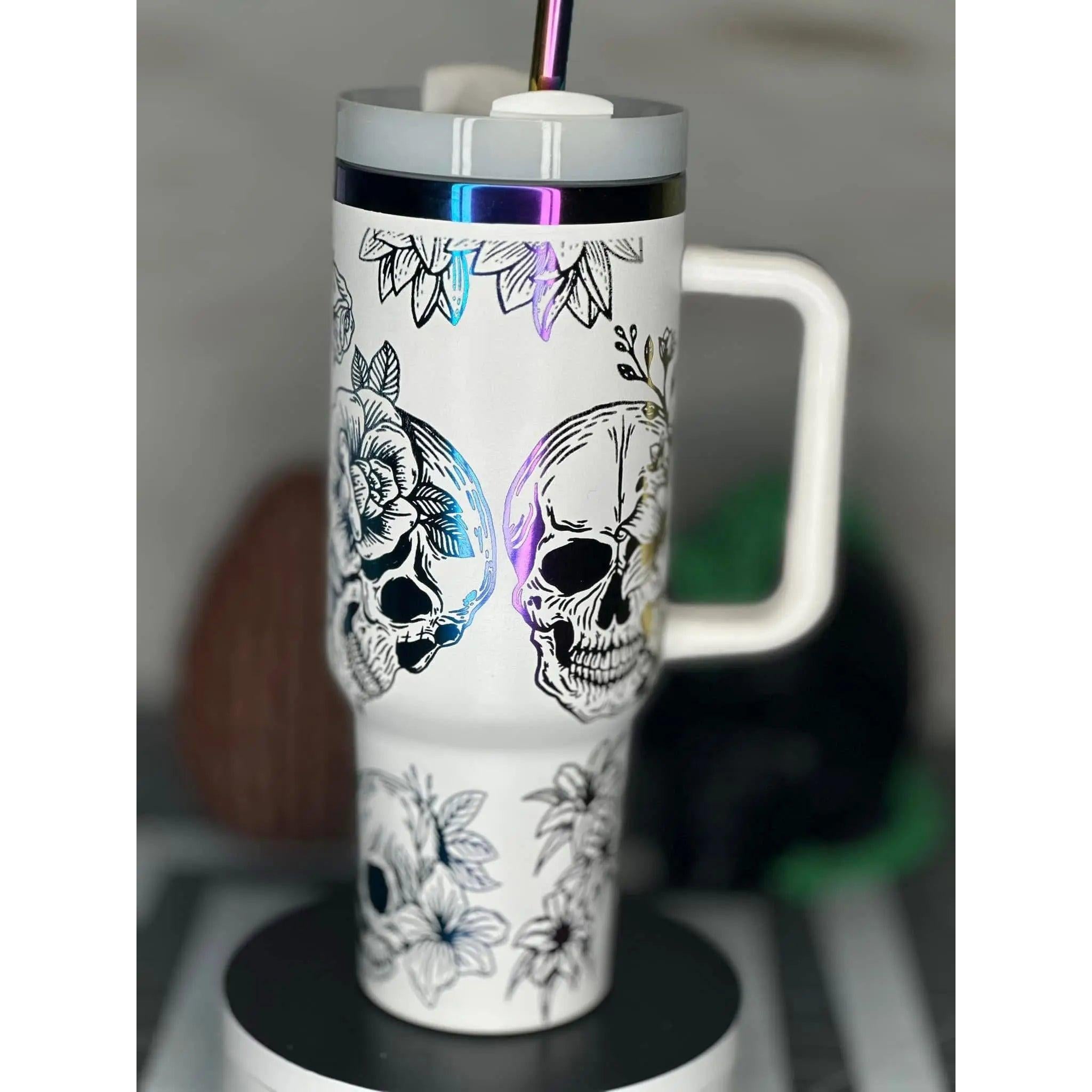 Customised Iridescent Tumbler White - Pixel Burn Custom Laser Creations