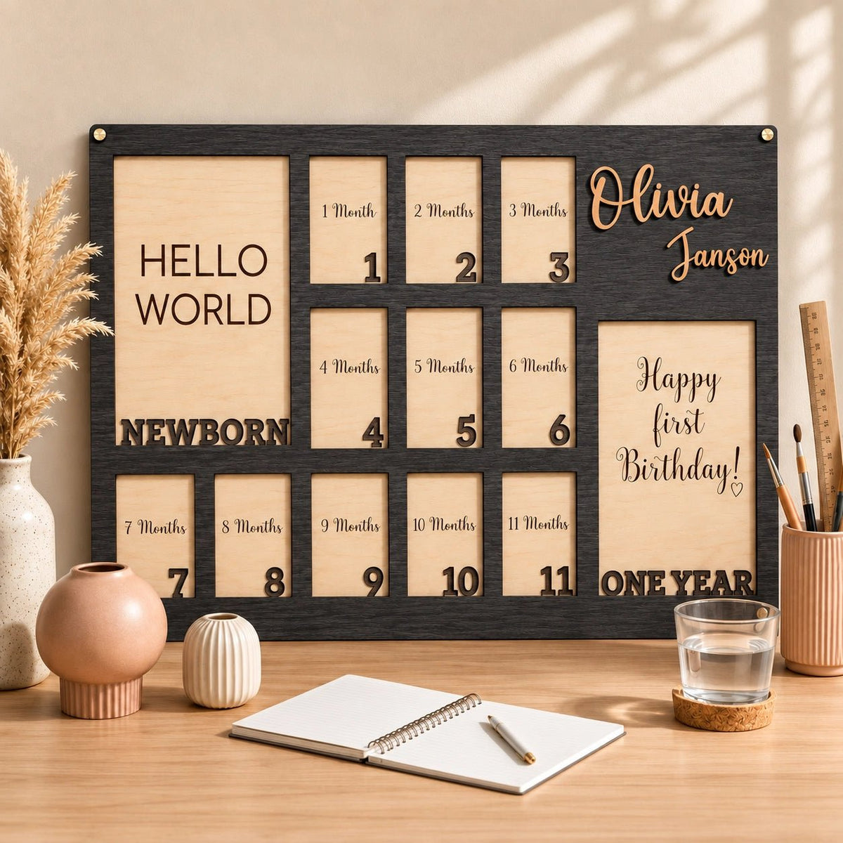 Baby’s First Year Photo Frame - Pixel Burn Custom Laser Creations