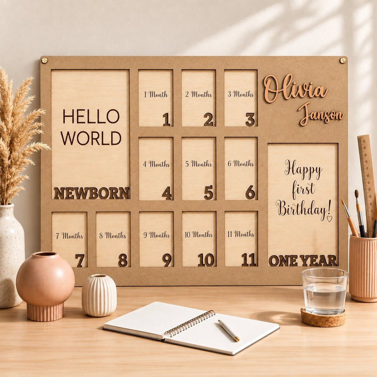 Baby’s First Year Photo Frame - Pixel Burn Custom Laser Creations