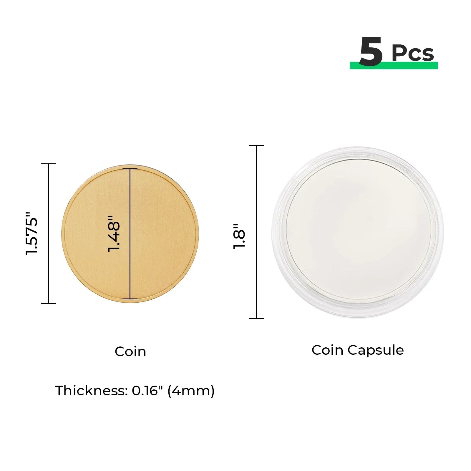 Blank Commemorative Coins for Laser Engraving (5pcs) - Pixel Burn Custom Laser Creations