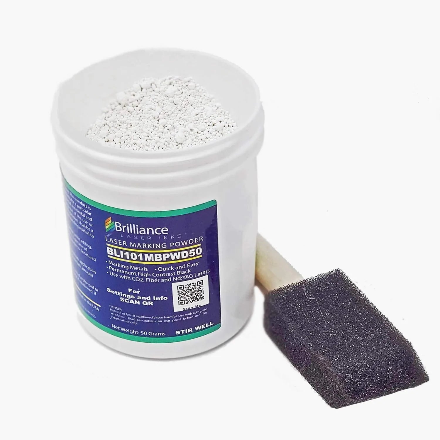Brilliance Laser Ink Black Laser Marking Powder 50g - Pixel Burn Custom Laser Creations