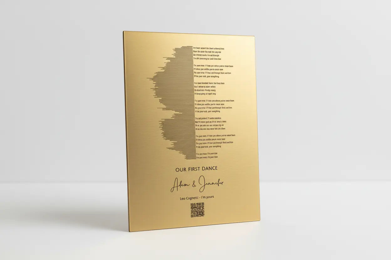 Personalised Sound Wave Anniversary Gift – Bronze - Pixel Burn Custom Laser Creations