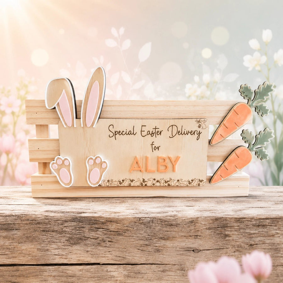Deluxe Personalised Easter Bunny Crate - Pixel Burn Custom Laser Creations