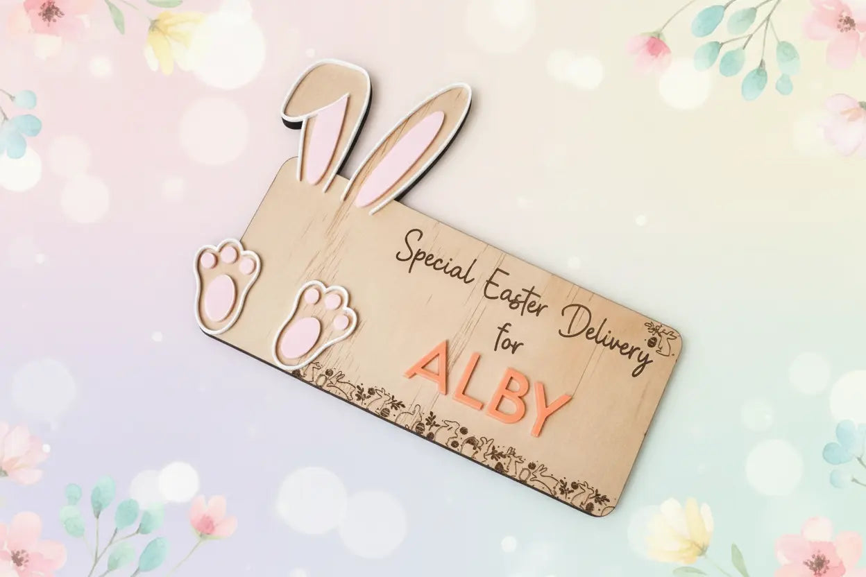 Deluxe Personalised Easter Bunny Crate - Pixel Burn Custom Laser Creations