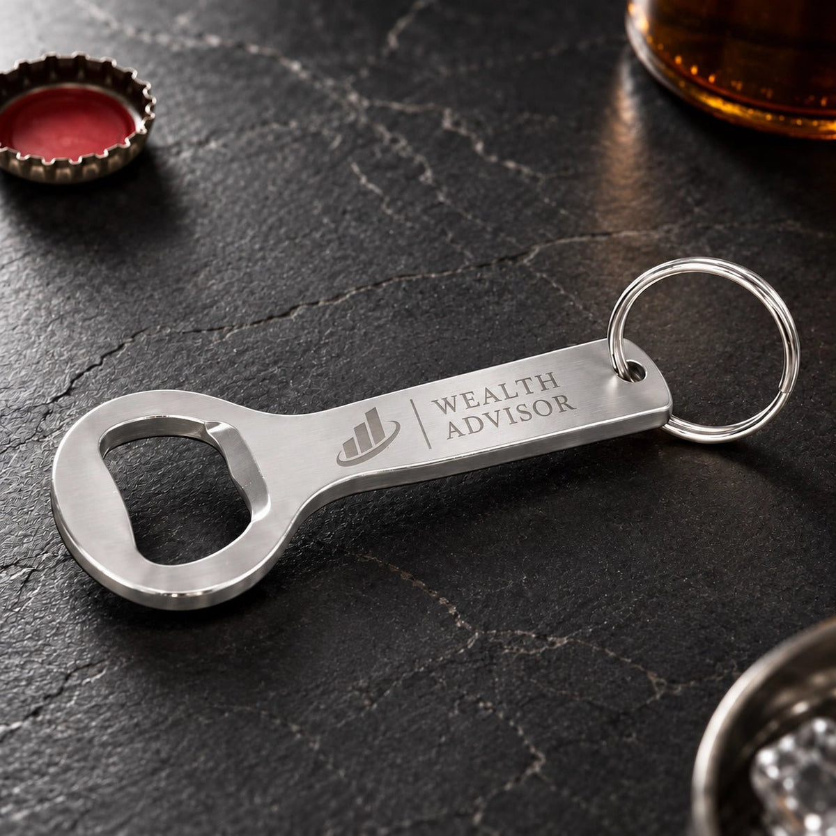 Engraved Aluminium Bottle Opener Keyring - Pixel Burn Custom Laser Creations