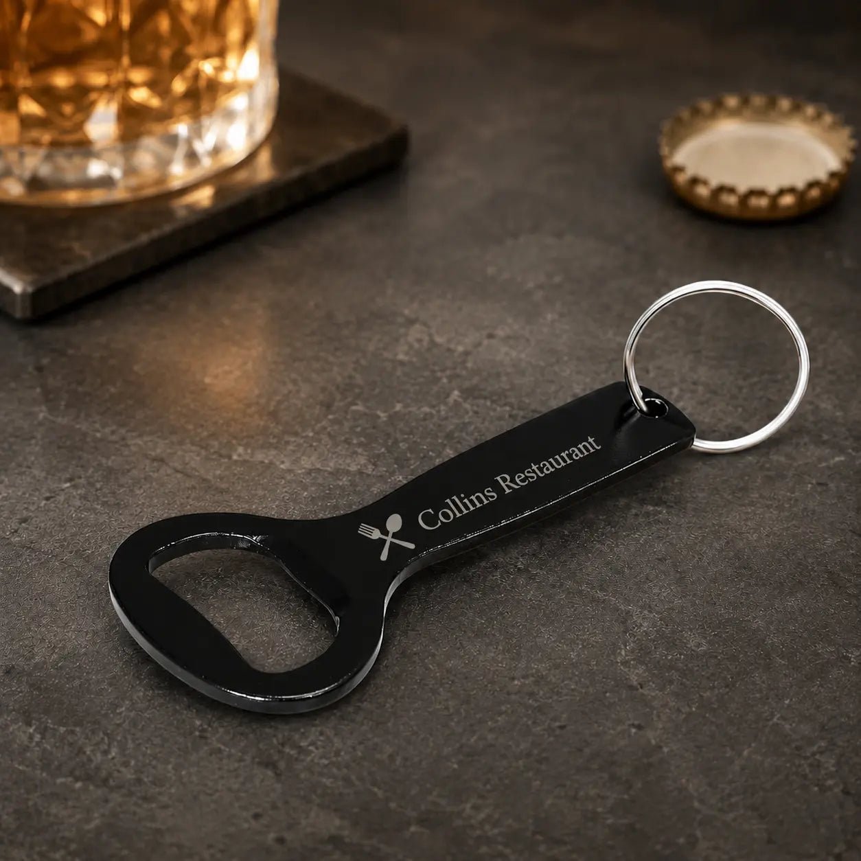 Engraved Aluminium Bottle Opener Keyring - Pixel Burn Custom Laser Creations