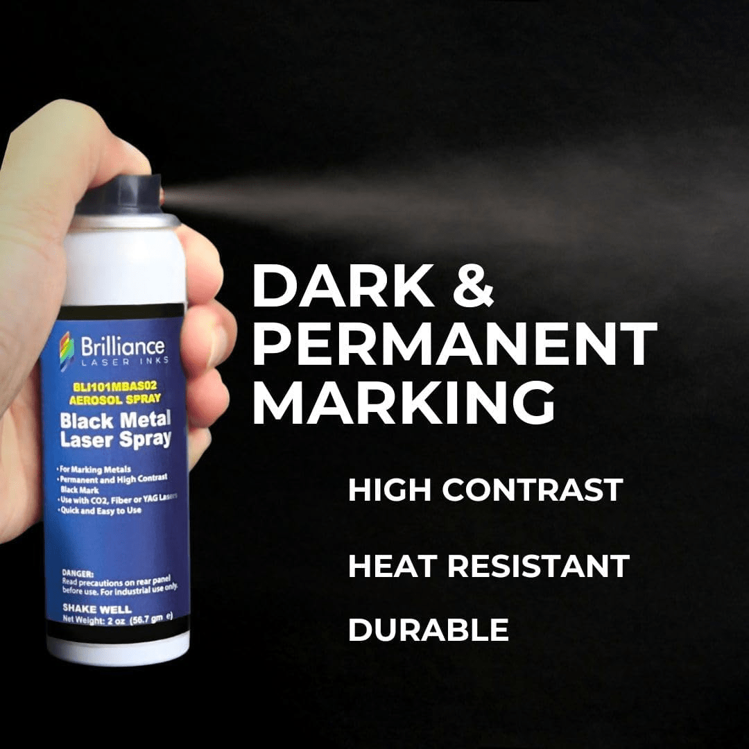 Brilliance Black Metal Laser Spray 2 oz (Aerosol) - Pixel Burn Custom Laser Creations