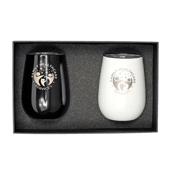 Personalised Insulated Wine Tumbler Gift Set - Pixel Burn Custom Laser Creations