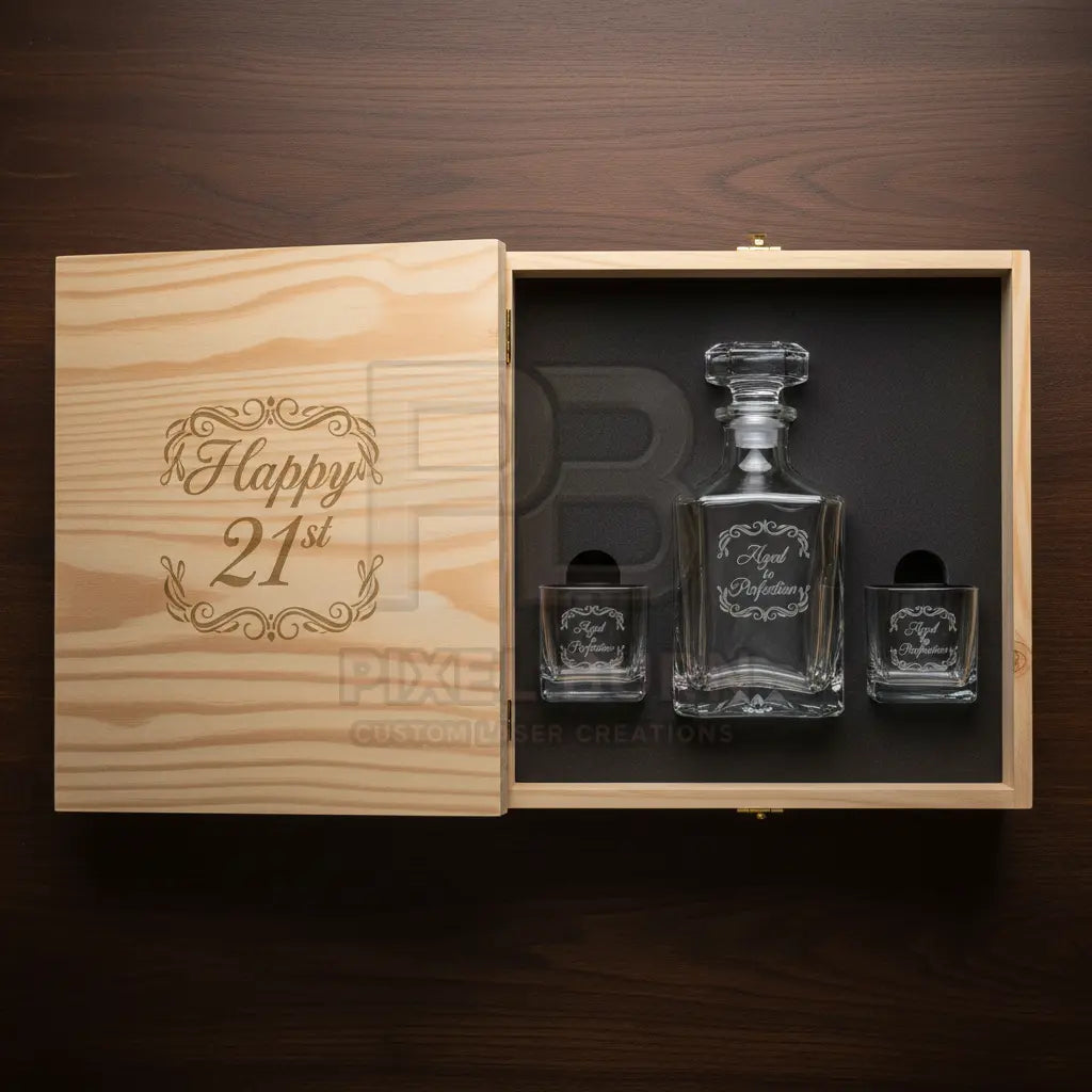 Happy 21st Whiskey Decanter Gift Set