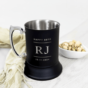 Personalised Black Stainless Steel Beer Mug - Pixel Burn Custom Laser Creations