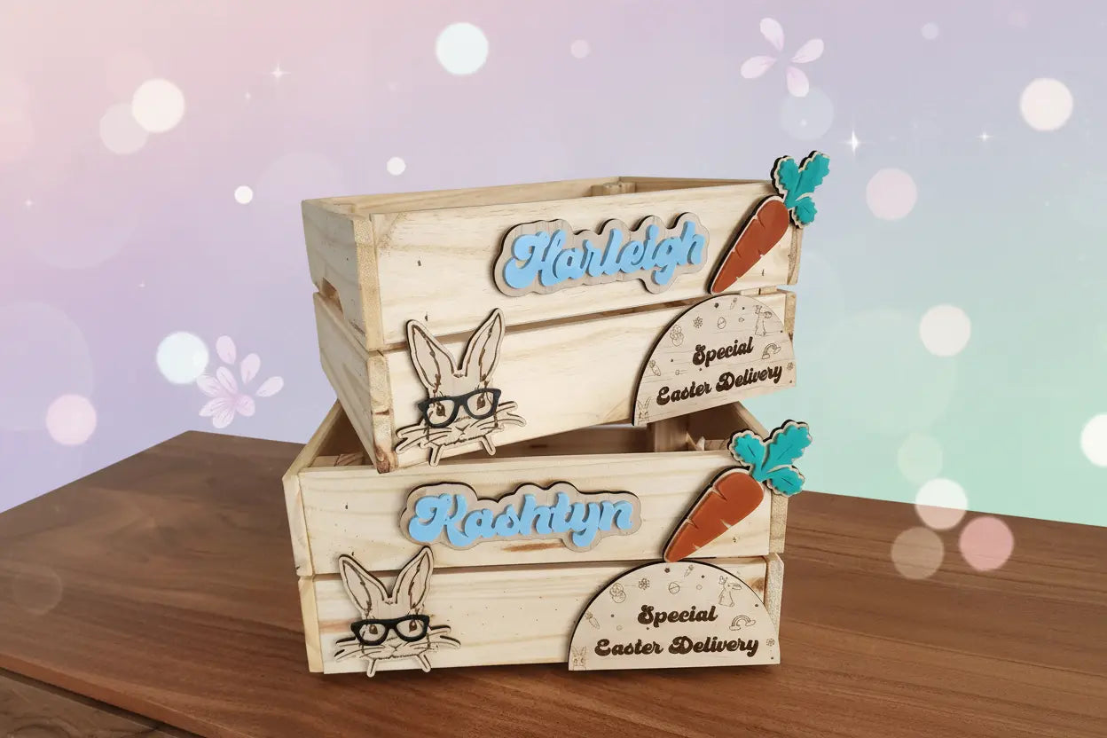 3D Personalised Easter Crate - Pixel Burn Custom Laser Creations