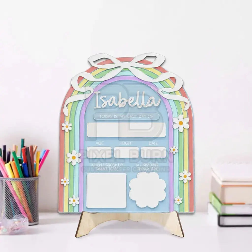 Personalised First Day of School Sign - Pixel Burn Custom Laser Creations