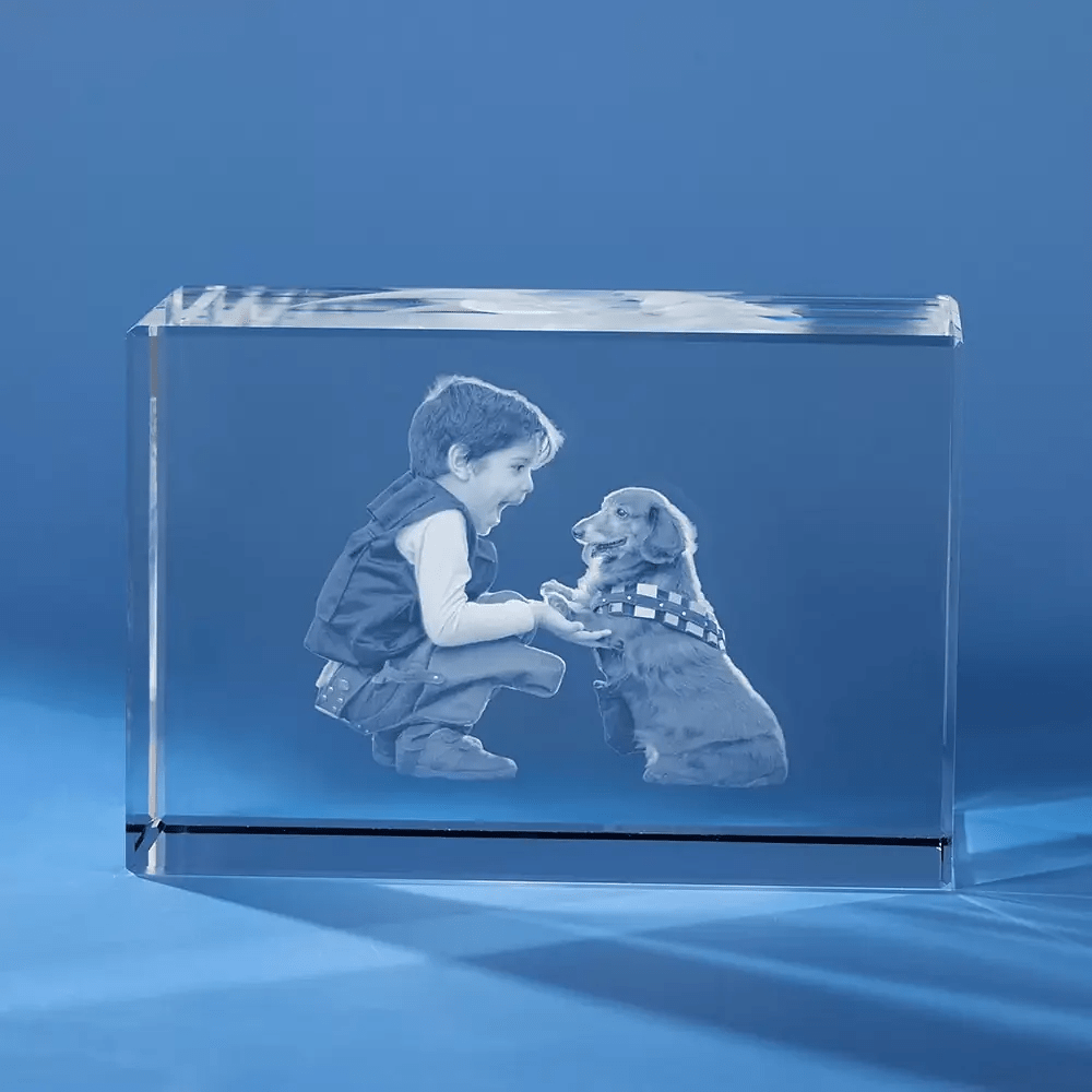 Personalised 3D Crystal Photo Keepsake - Pixel Burn Custom Laser Creations