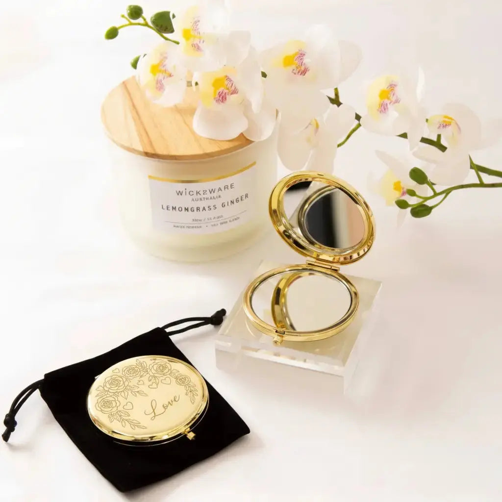 Personalised Compact Mirror - Pixel Burn Custom Laser Creations