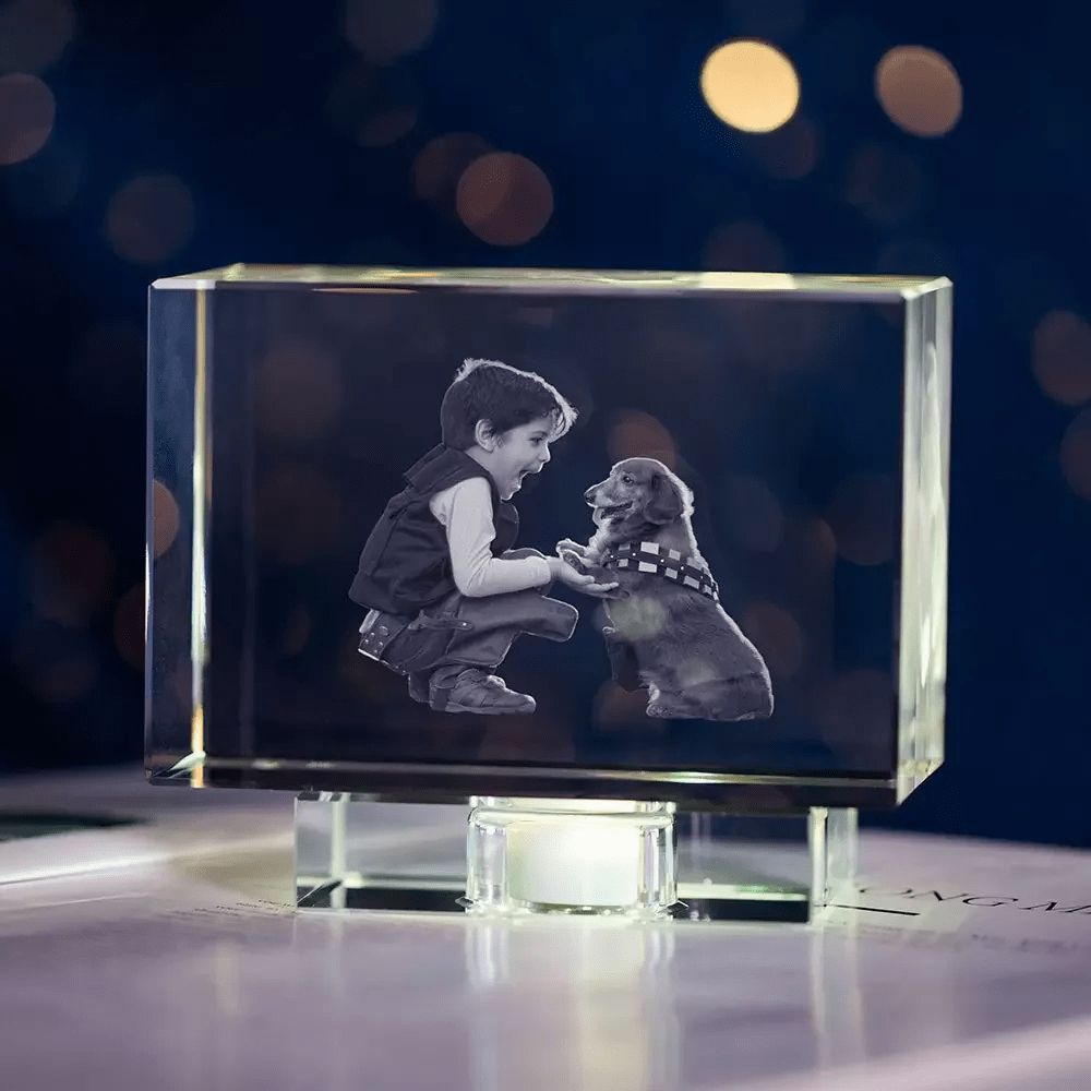 Personalised 3D Crystal Photo Keepsake - Pixel Burn Custom Laser Creations
