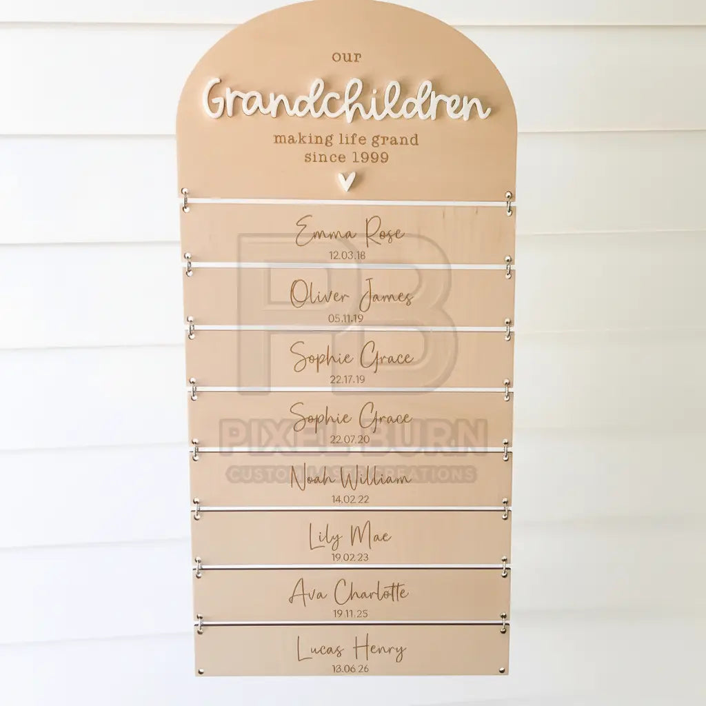 Personalised Our Grandchildren Sign Pixel Burn Custom Laser Creations