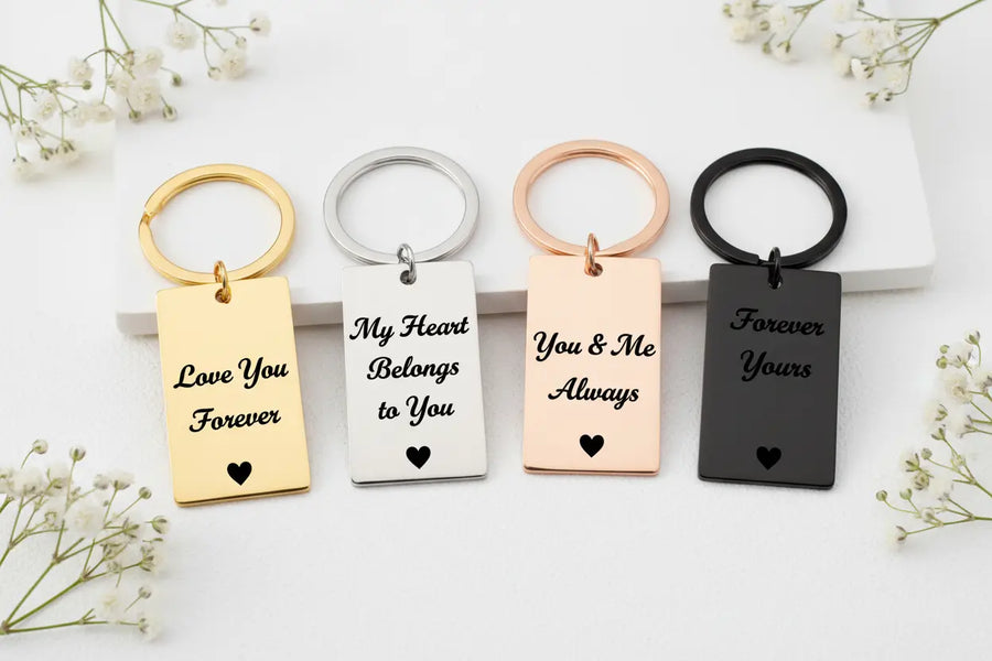 Engraved Keychain with Custom Message - Pixel Burn Custom Laser Creations
