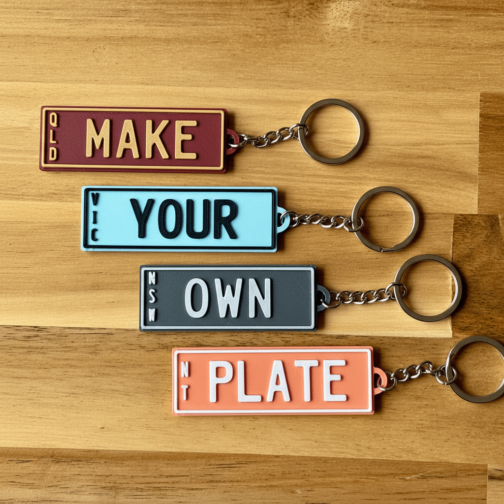 Personalised Number Plate Keychain - Pixel Burn Custom Laser Creations