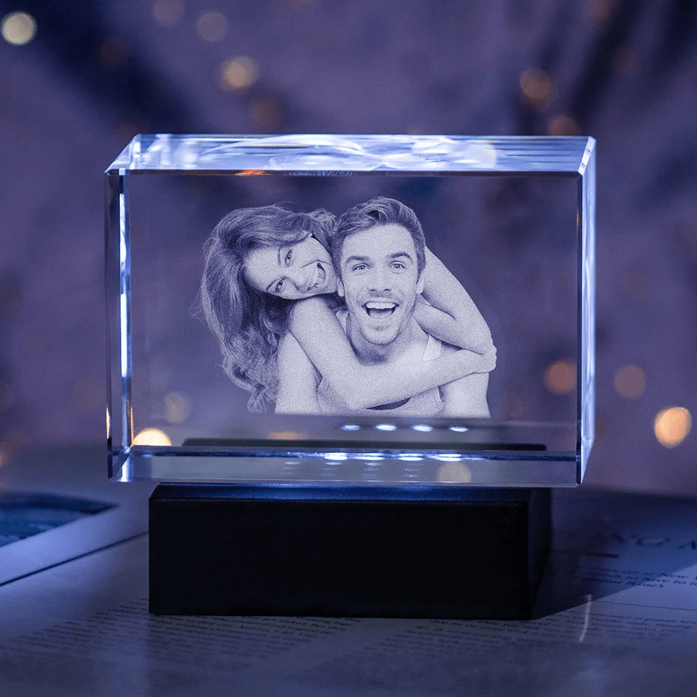 Personalised 3D Crystal Photo Keepsake - Pixel Burn Custom Laser Creations