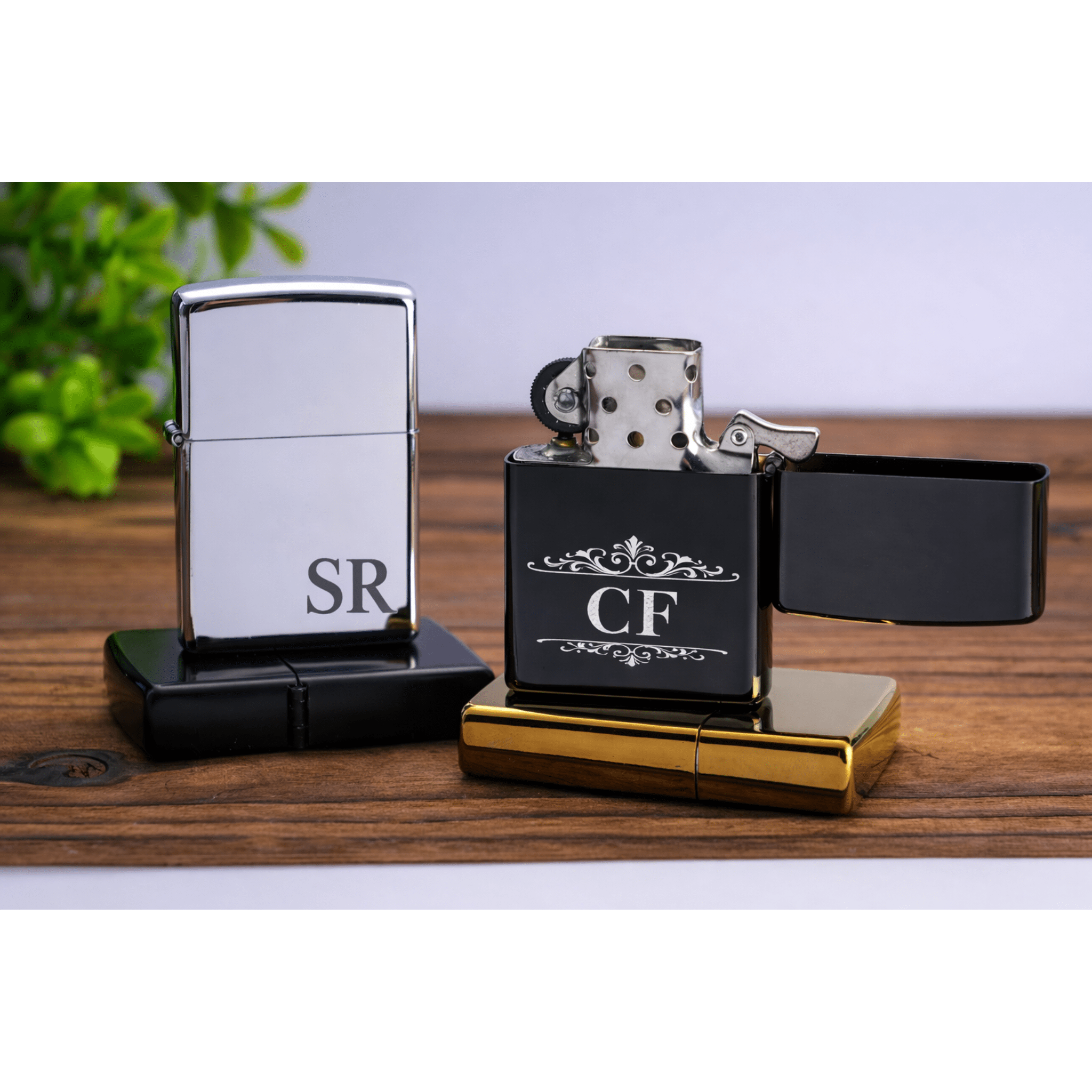 Personalised Engraved Flip Lighter Gift Set - Pixel Burn Custom Laser Creations